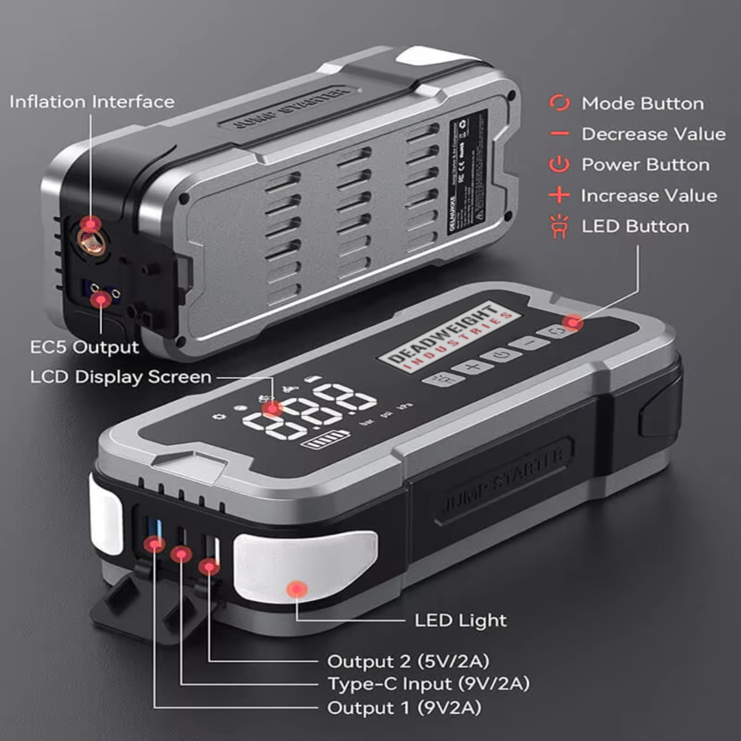 PitPro 4-in-1 Tire Inflator, Jump Starter & Power Pack